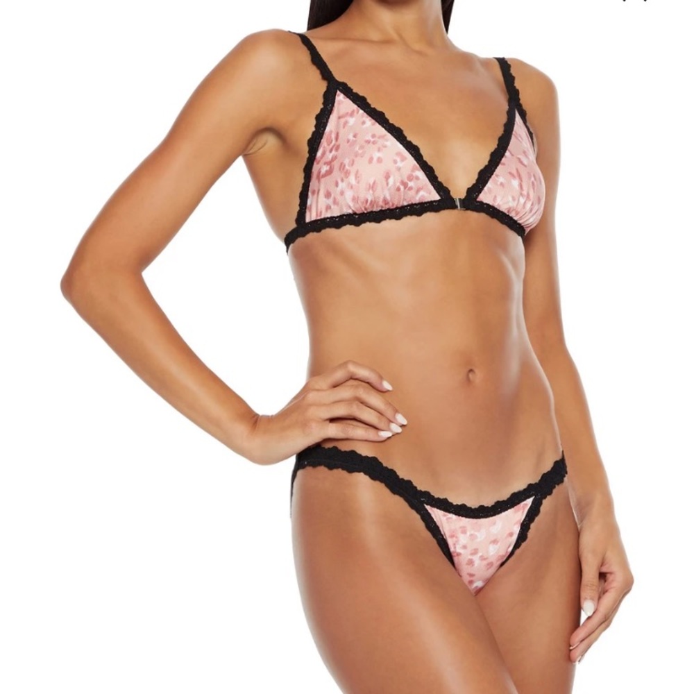 Hanky Panky Pink and Black Lace Panties ONLY, NOT BRA